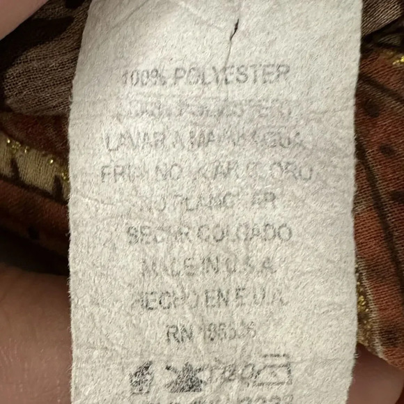 90s Y2K Vtg Talent Top 1XL Paisley Boho Fairy Grunge Whimsigoth Sheer V neck - Picture 9 of 12